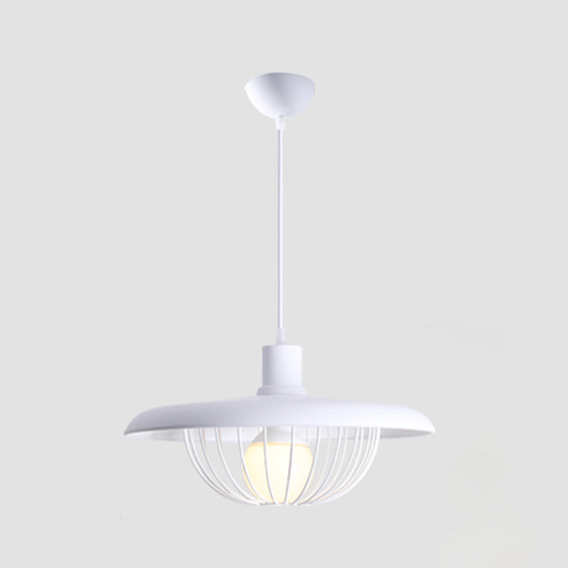 Pot Cover Shape Hanging Lighting Postmodern Style Metal 1 Light Pendant Lamp