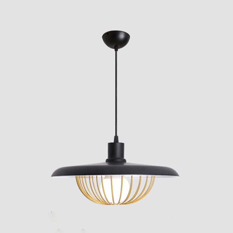 Pot Cover Shape Hanging Lighting Postmodern Style Metal 1 Light Pendant Lamp