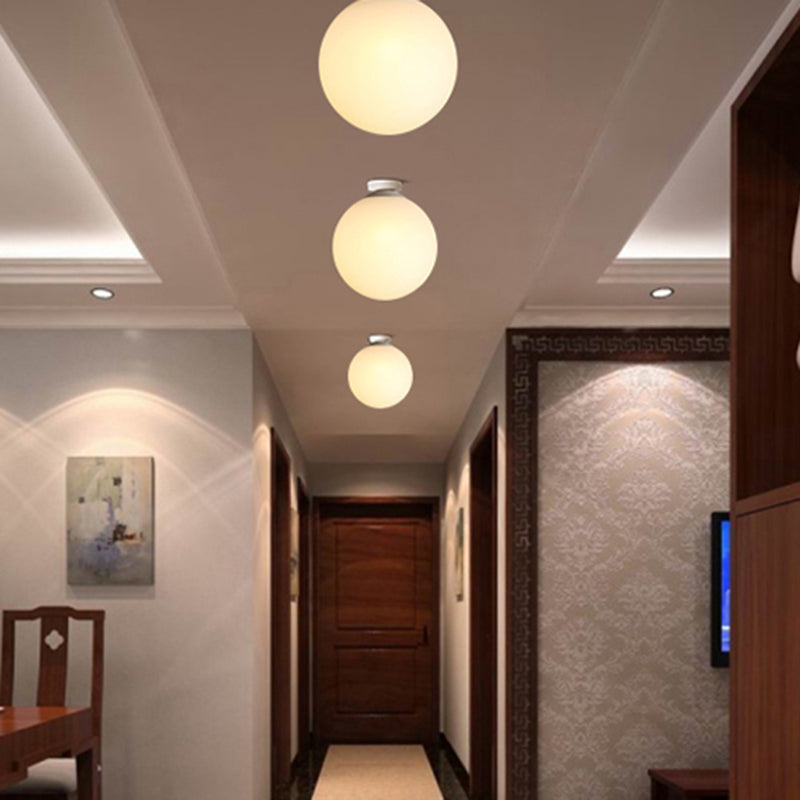 Modern Simple Spherical Shape Ceiling Lamp Iron 1 Light Ceiling Light for Corridor