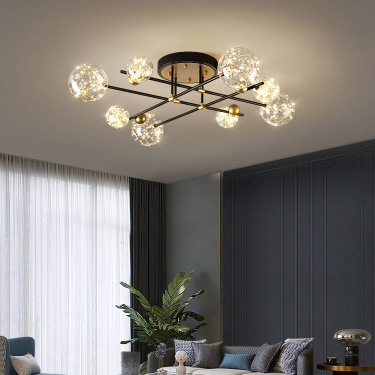 Plafonnier multi-têtes de style contemporain pour salon