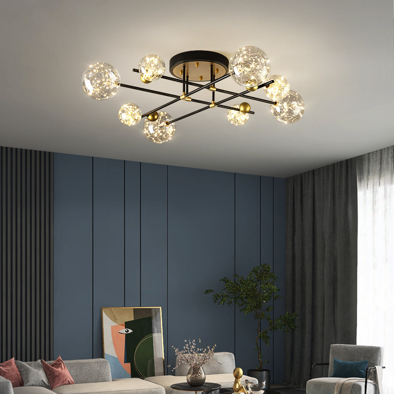 Plafonnier multi-têtes de style contemporain pour salon