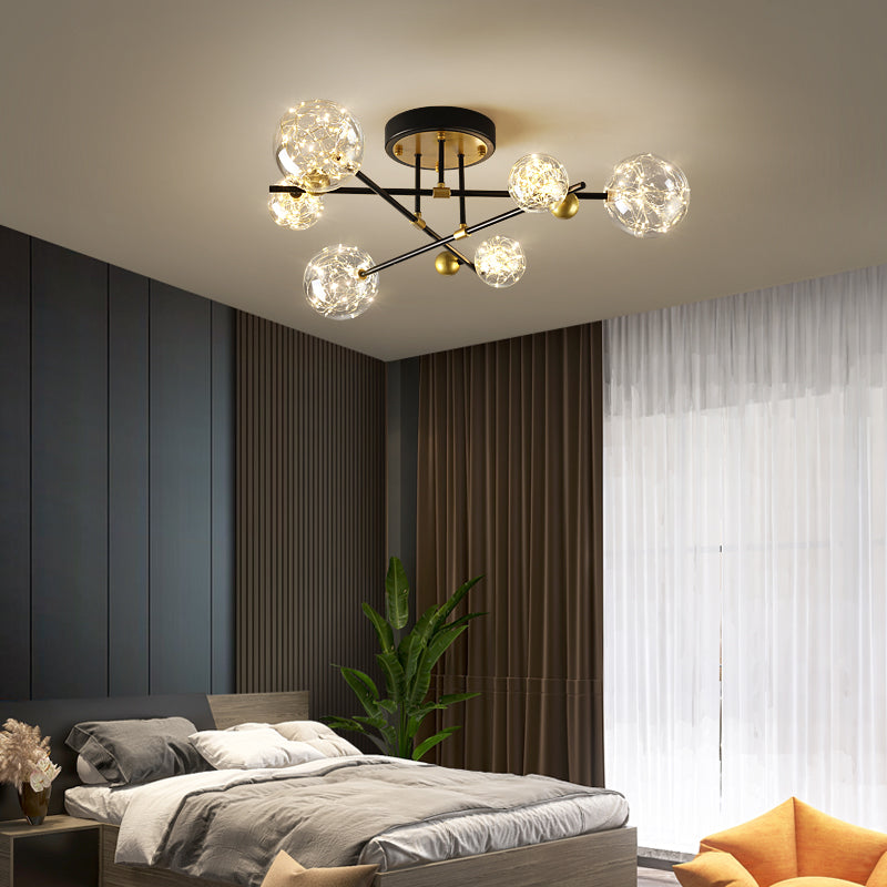 Plafonnier multi-têtes de style contemporain pour salon