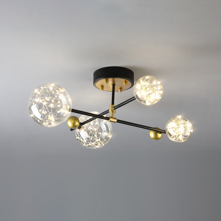 Plafonnier multi-têtes de style contemporain pour salon