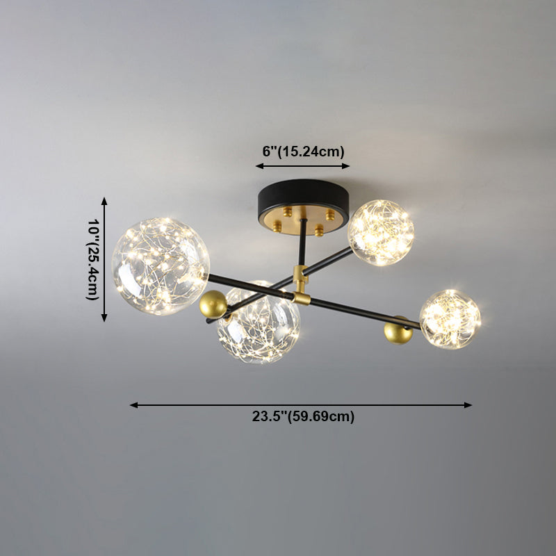 Plafonnier multi-têtes de style contemporain pour salon