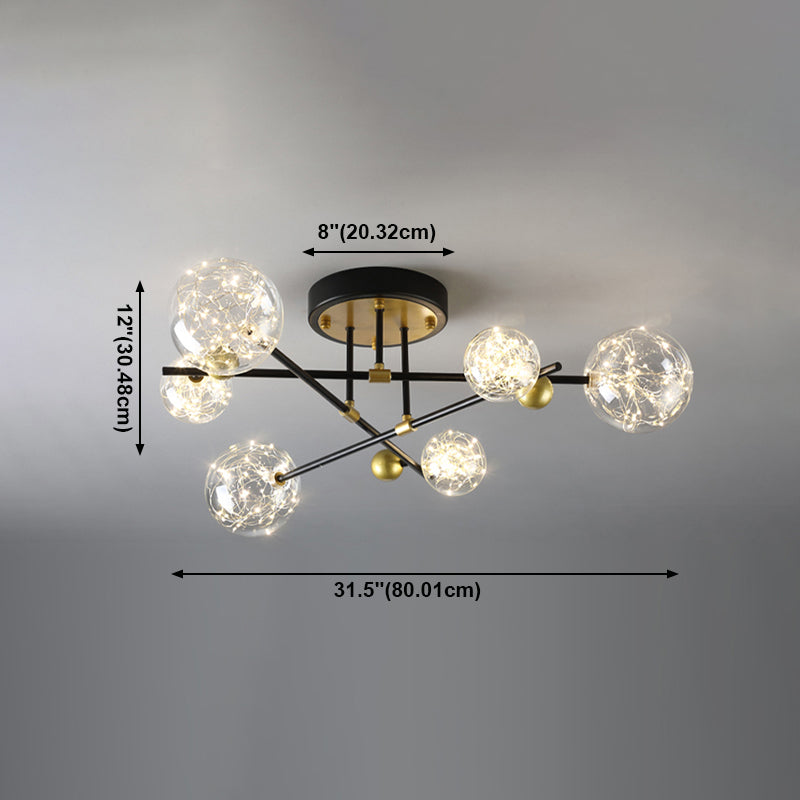 Plafonnier multi-têtes de style contemporain pour salon