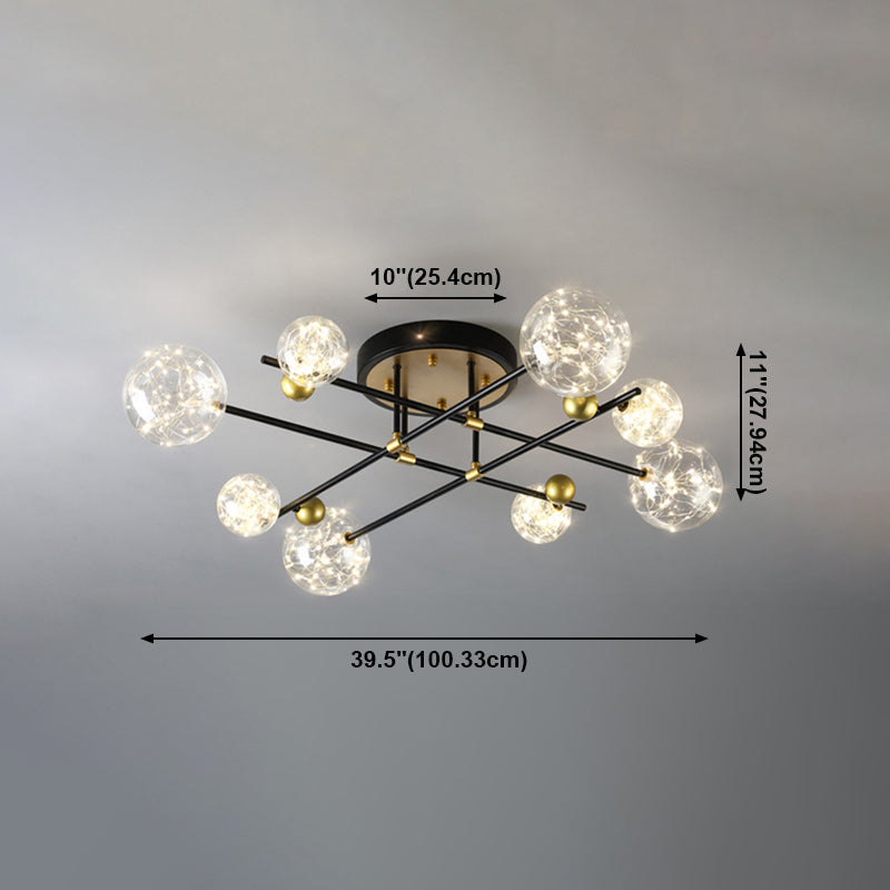 Plafonnier multi-têtes de style contemporain pour salon