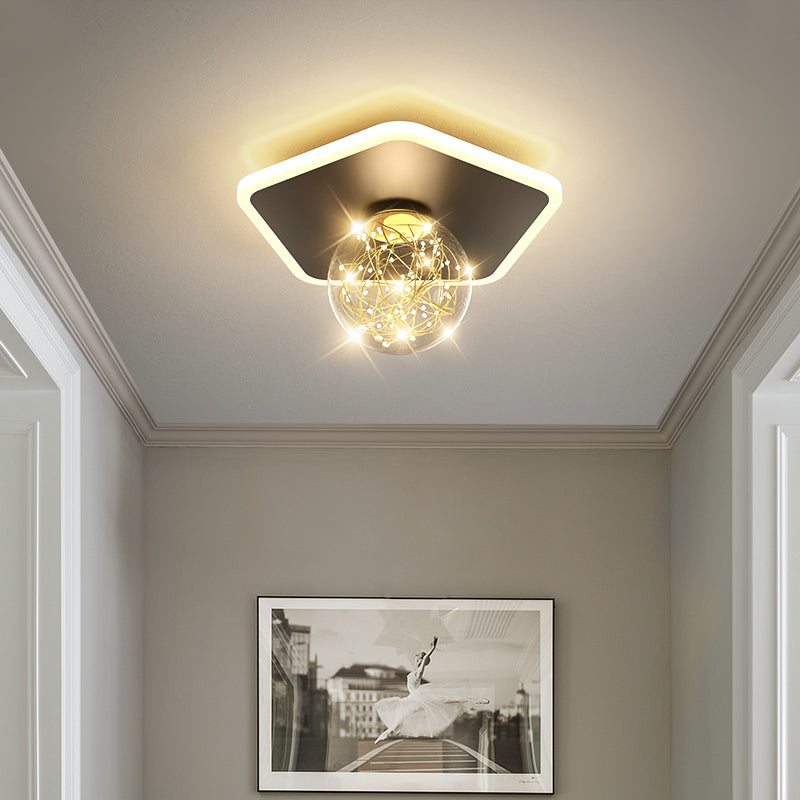 Globe LED Ceiling Light Contemporary Style Flush Mount Lighting Fixture for Living Room