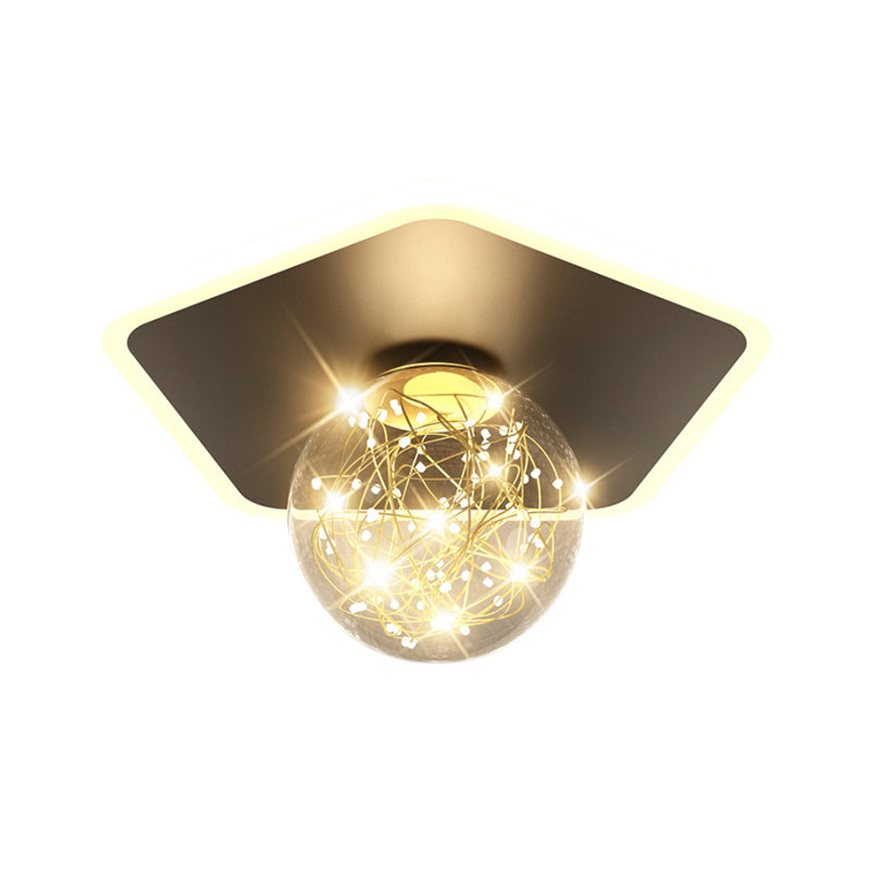 Globe LED Ceiling Light Contemporary Style Flush Mount Lighting Fixture for Living Room