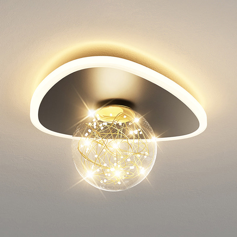 Globe LED Ceiling Light Contemporary Style Flush Mount Lighting Fixture for Living Room