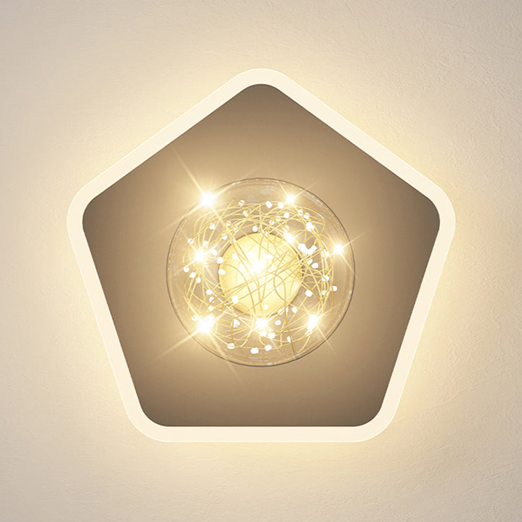 Globe LED Ceiling Light Contemporary Style Flush Mount Lighting Fixture for Living Room