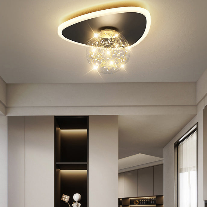 Globe LED Ceiling Light Contemporary Style Flush Mount Lighting Fixture for Living Room