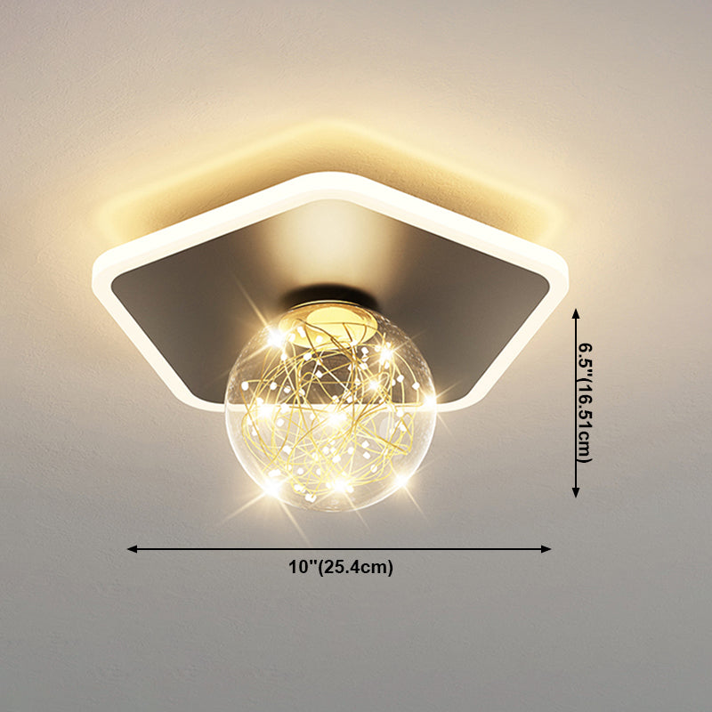 Globe LED Ceiling Light Contemporary Style Flush Mount Lighting Fixture for Living Room