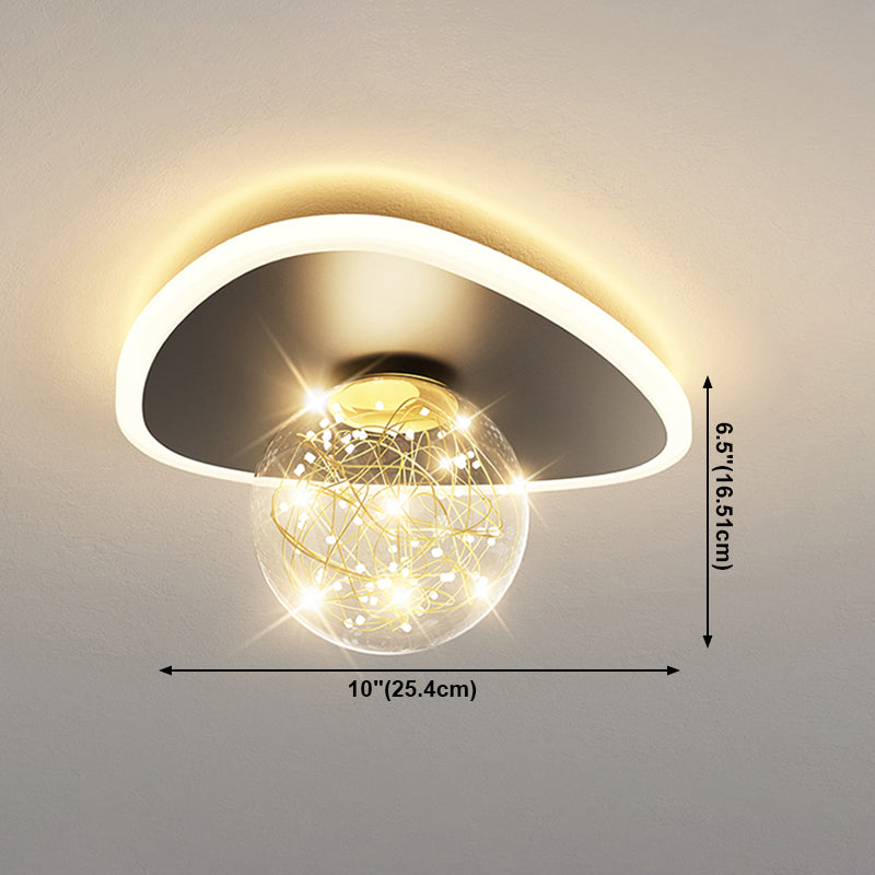 Globe LED Ceiling Light Contemporary Style Flush Mount Lighting Fixture for Living Room