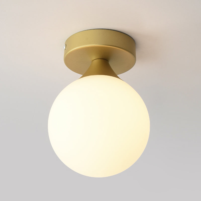 Plafonnier sphérique de style contemporain, luminaire monté au plafond pour allée en verre