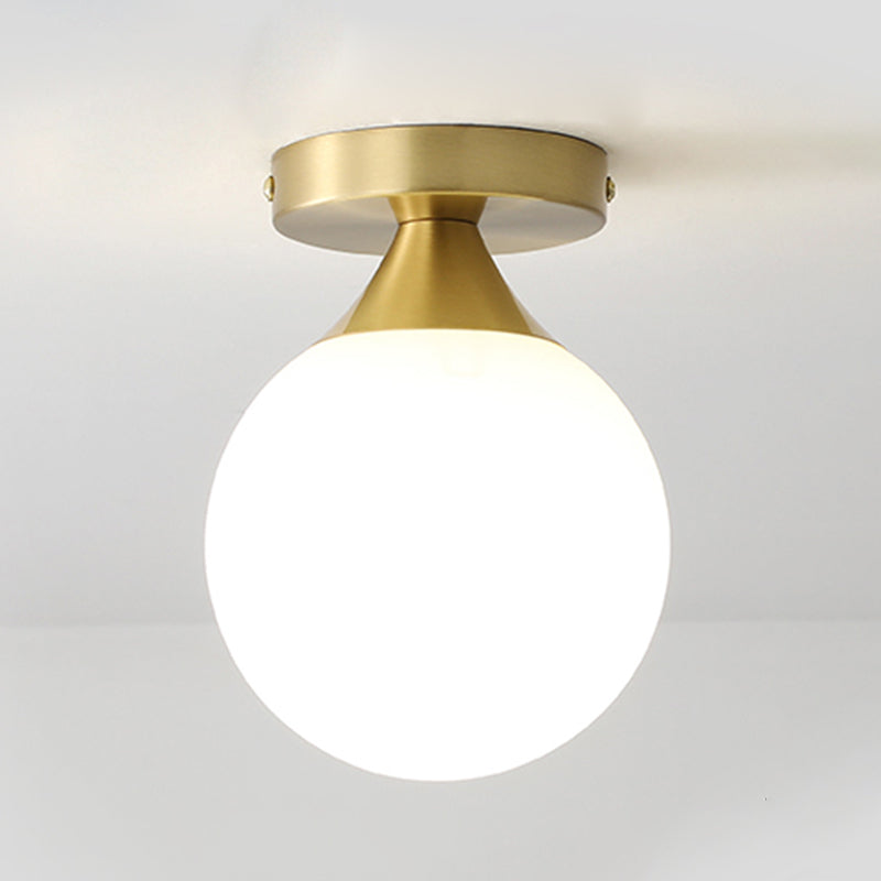 Plafonnier sphérique de style contemporain, luminaire monté au plafond pour allée en verre