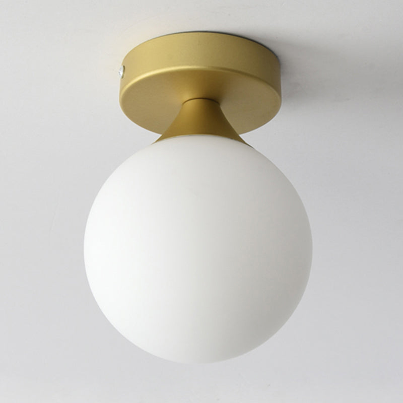 Plafonnier sphérique de style contemporain, luminaire monté au plafond pour allée en verre