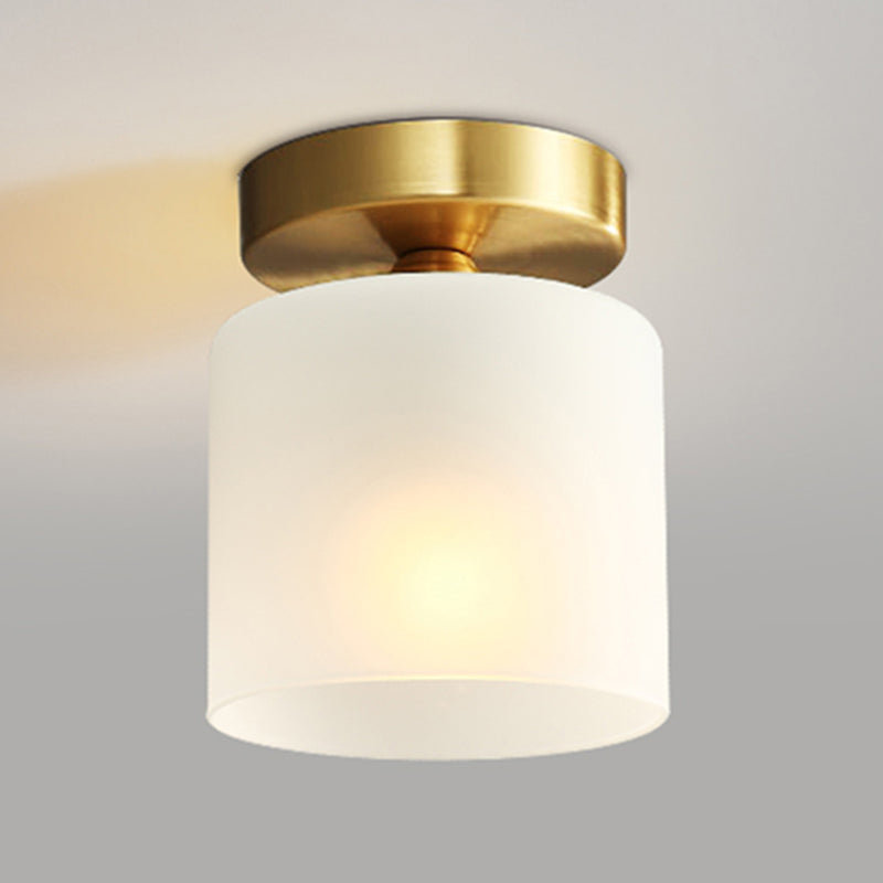 Cylindre en verre encastré lumière style moderne or semi-encastré éclairage