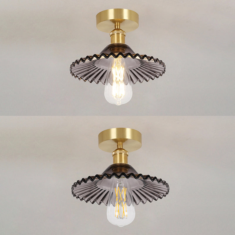 Éclairage semi-encastré évasé en verre, style simple, pour allée