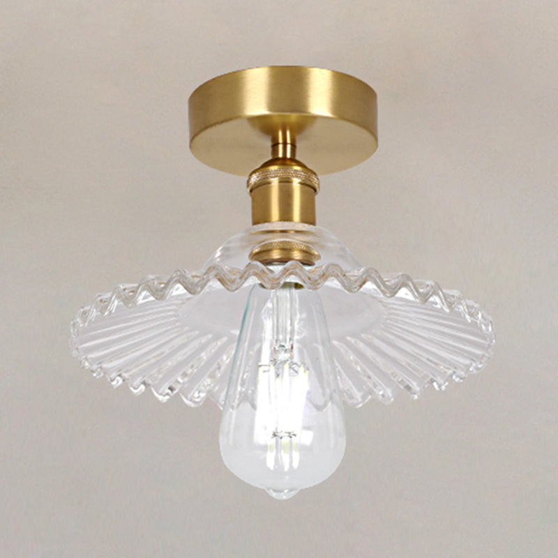 Éclairage semi-encastré évasé en verre, style simple, pour allée