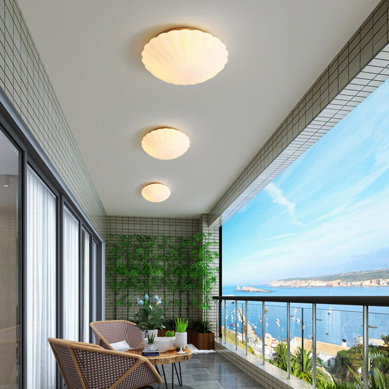 Gold Shell Ceiling Mounted Fixture Modern-Style Glass Ceiling Mount Light Fixture