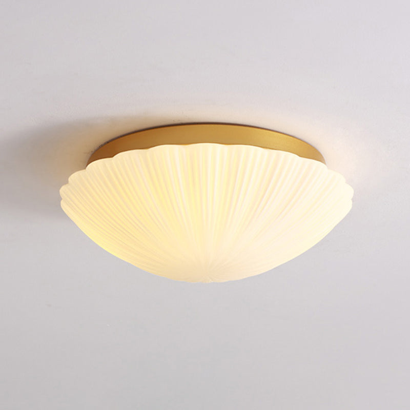 Plafonnier à coque dorée, luminaire de plafond en verre de style moderne