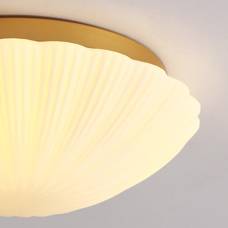Plafonnier à coque dorée, luminaire de plafond en verre de style moderne