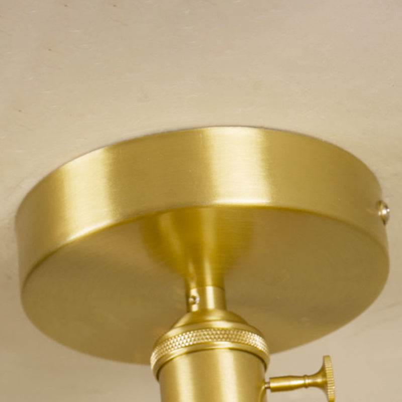 Lámpara de techo de pasillo de vidrio estilo simplicidad con montaje empotrado de flores en dorado