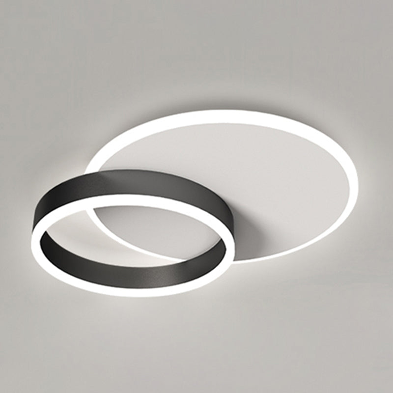 Lámpara LED negra de montaje empotrado, luz de techo de estilo moderno para sala de estar y dormitorio