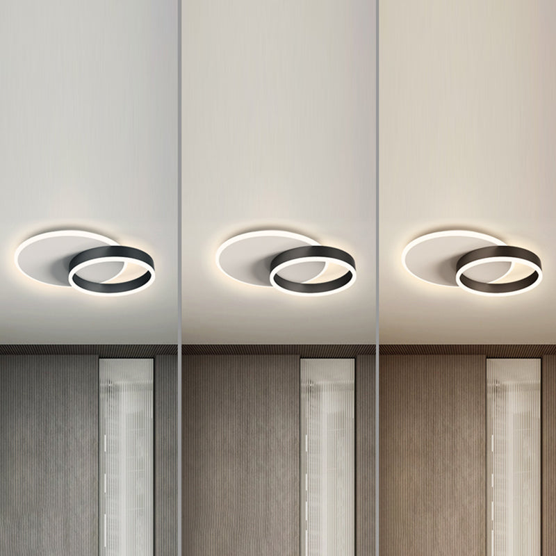 Lámpara LED negra de montaje empotrado, luz de techo de estilo moderno para sala de estar y dormitorio