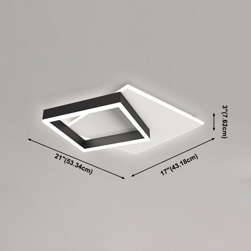 Lámpara LED negra de montaje empotrado, luz de techo de estilo moderno para sala de estar y dormitorio