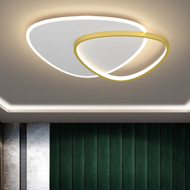 2 Lights Modern Style Ceiling Light LED Flush Mount Lighting for Living Room