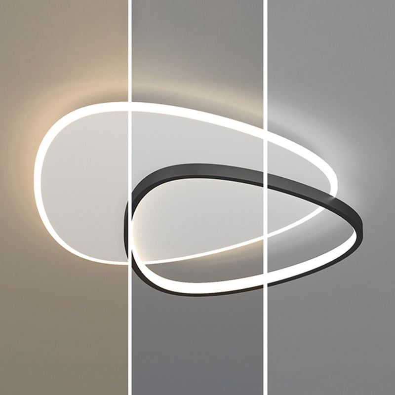 2 Lights Modern Style Ceiling Light LED Flush Mount Lighting for Living Room