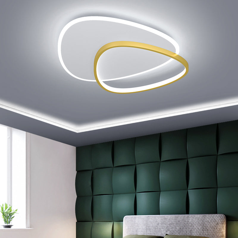2 Lights Modern Style Ceiling Light LED Flush Mount Lighting for Living Room