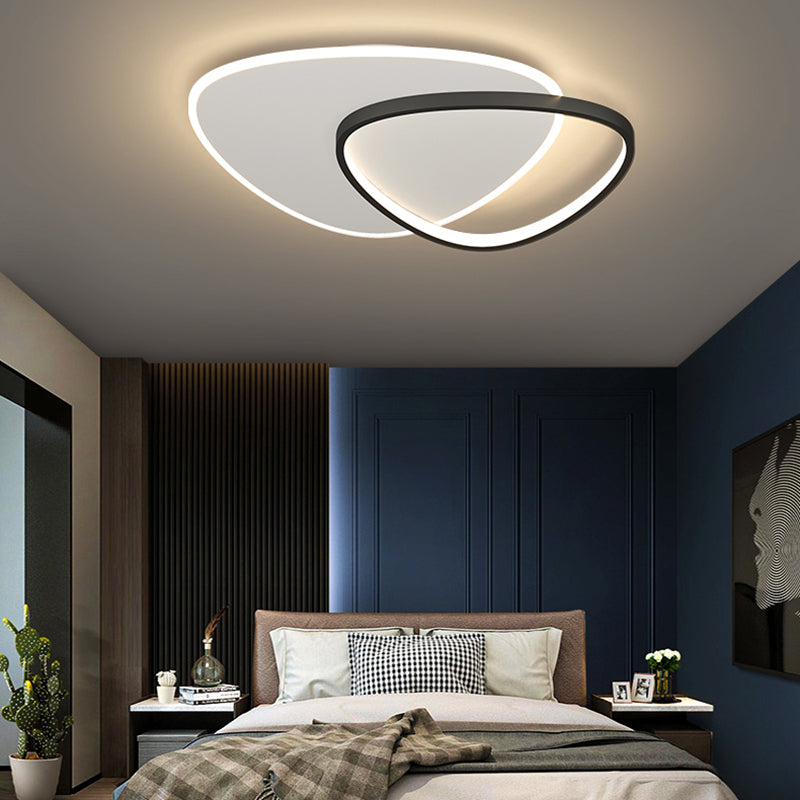 2 Lights Modern Style Ceiling Light LED Flush Mount Lighting for Living Room