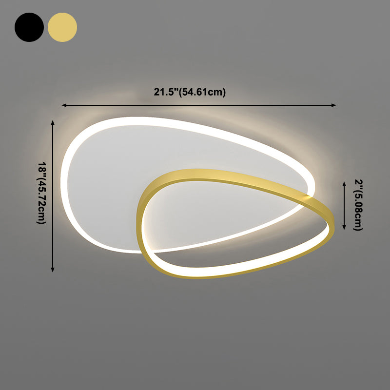 2 Lights Modern Style Ceiling Light LED Flush Mount Lighting for Living Room