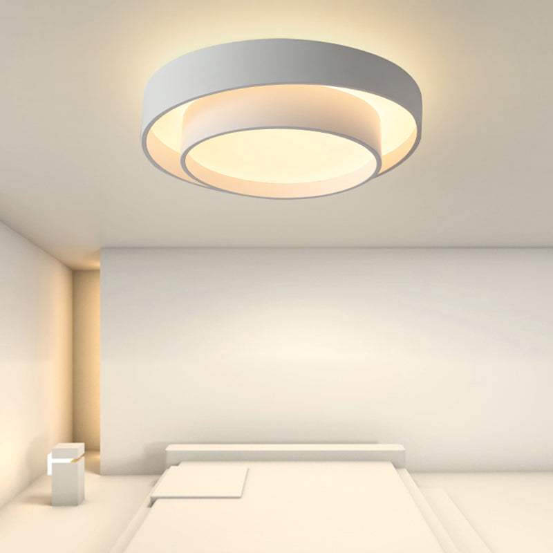 Simplicity LED Ceiling Lights White Flush Mount Lighting Fixture for Living Room