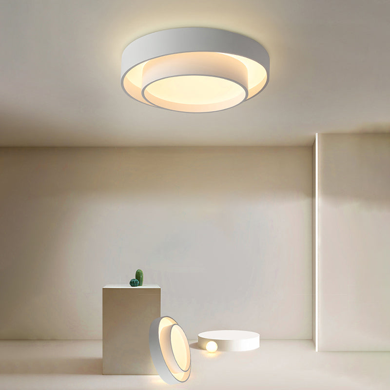 Simplicity LED Ceiling Lights White Flush Mount Lighting Fixture for Living Room