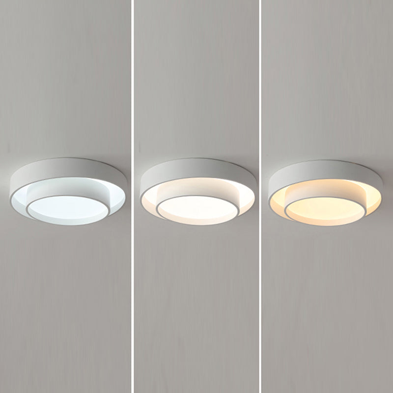 Simplicity LED Ceiling Lights White Flush Mount Lighting Fixture for Living Room