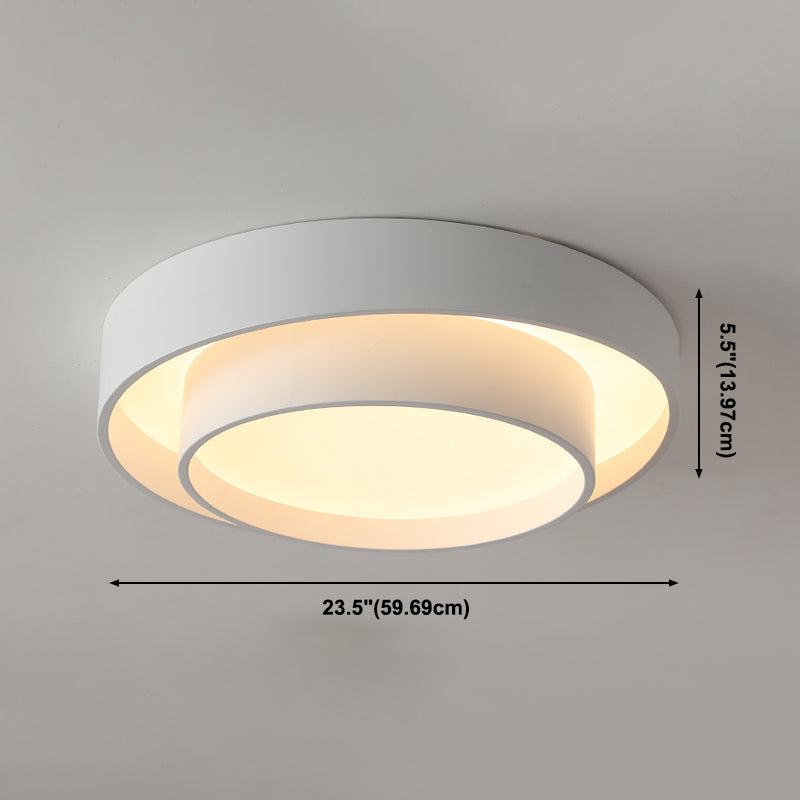 Simplicity LED Ceiling Lights White Flush Mount Lighting Fixture for Living Room