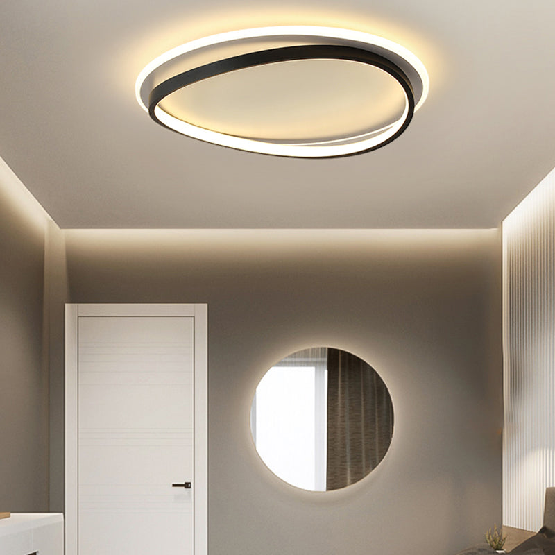 Modern Flush Mounted Ceiling Lights Black LED Flush Mount Lighting with Acrylic Shade