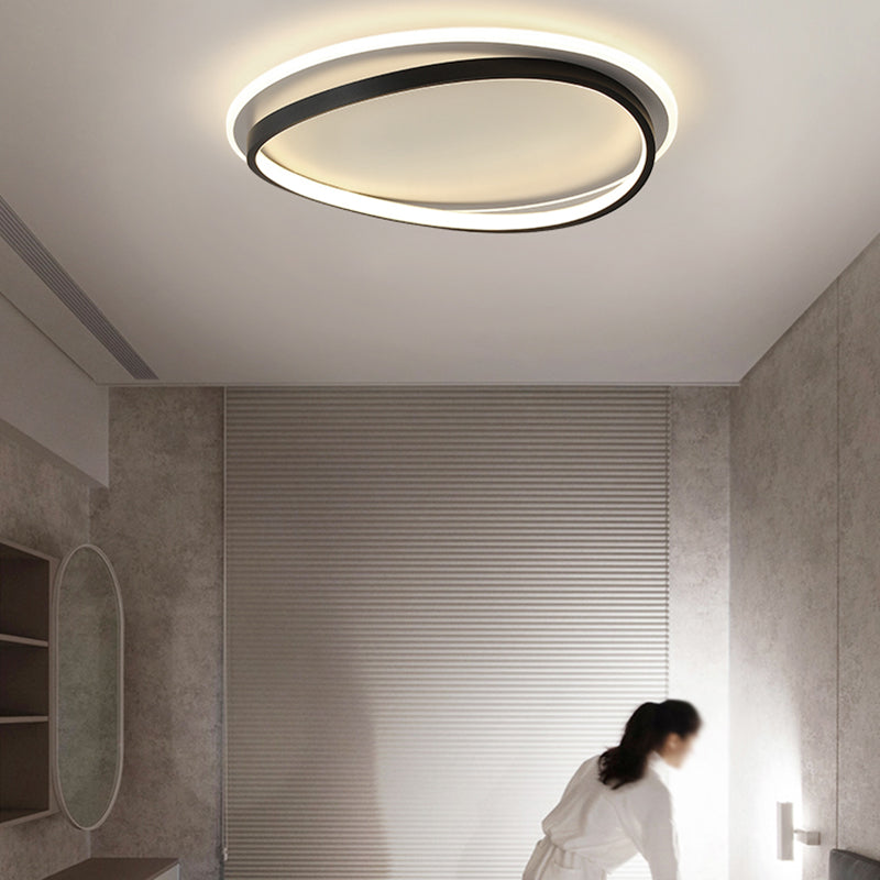 Modern Flush Mounted Ceiling Lights Black LED Flush Mount Lighting with Acrylic Shade