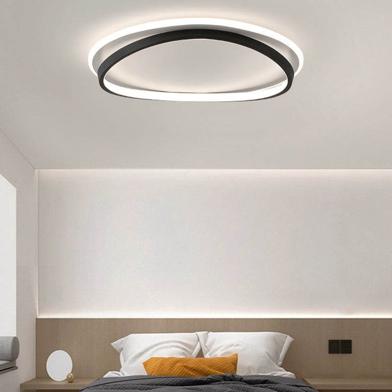 Modern Flush Mounted Ceiling Lights Black LED Flush Mount Lighting with Acrylic Shade