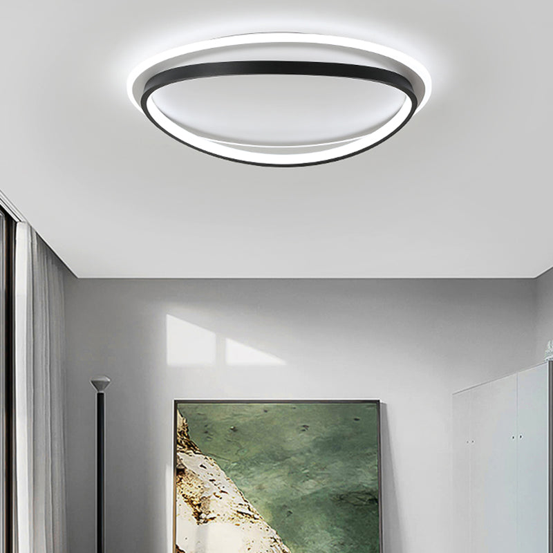 Modern Flush Mounted Ceiling Lights Black LED Flush Mount Lighting with Acrylic Shade
