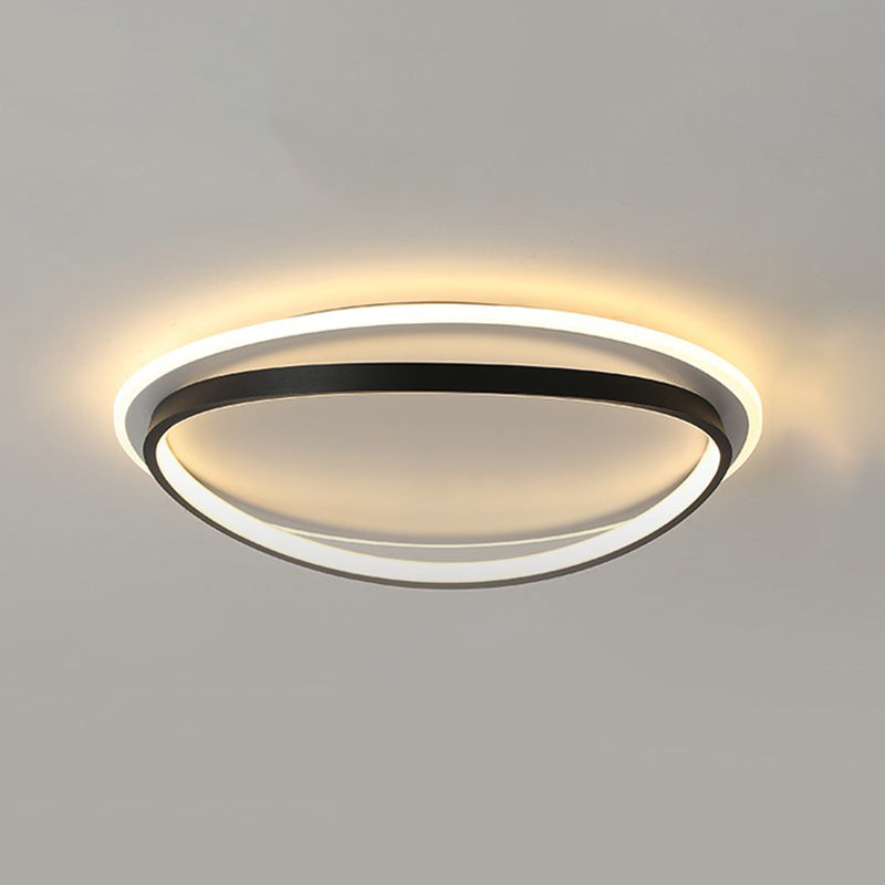 Modern Flush Mounted Ceiling Lights Black LED Flush Mount Lighting with Acrylic Shade