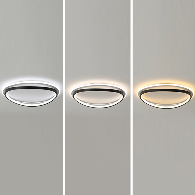 Modern Flush Mounted Ceiling Lights Black LED Flush Mount Lighting with Acrylic Shade