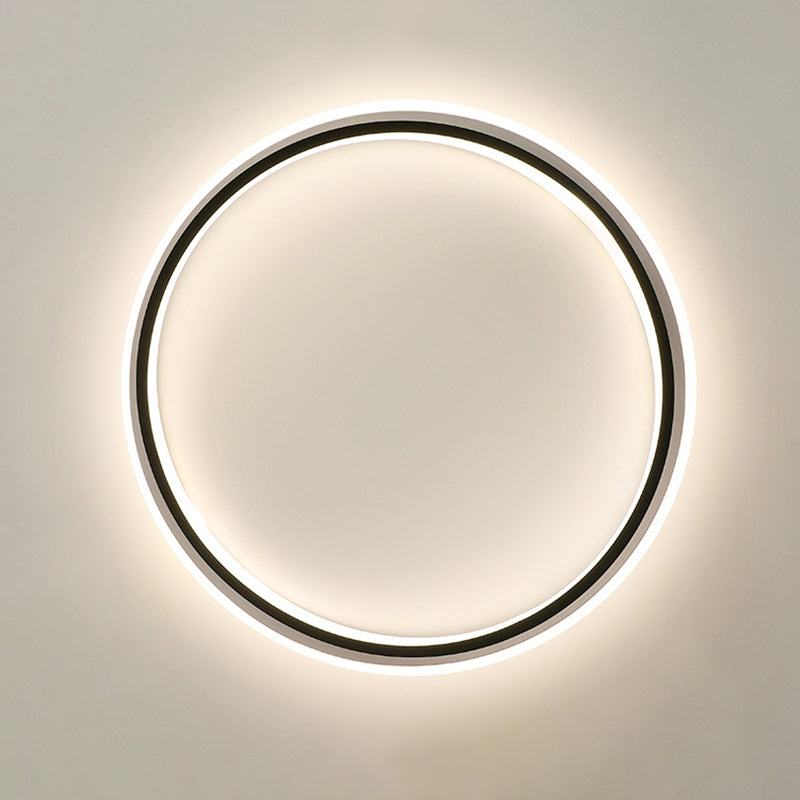 Modern Flush Mounted Ceiling Lights Black LED Flush Mount Lighting with Acrylic Shade