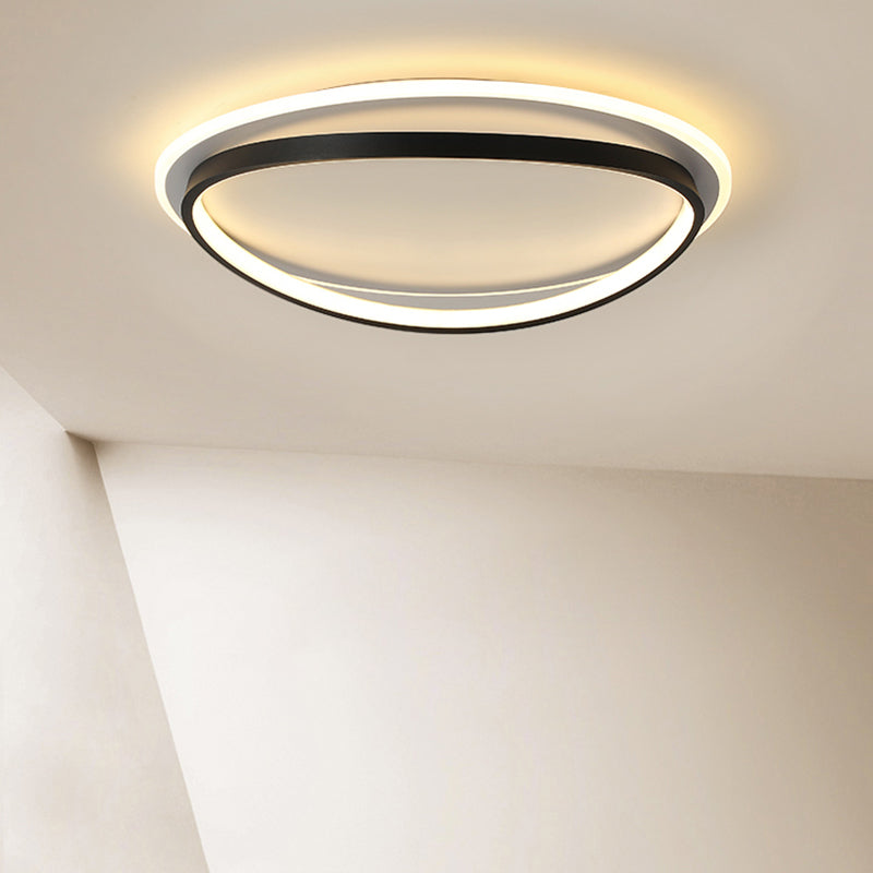 Modern Flush Mounted Ceiling Lights Black LED Flush Mount Lighting with Acrylic Shade
