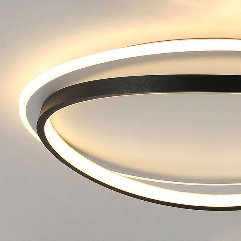 Modern Flush Mounted Ceiling Lights Black LED Flush Mount Lighting with Acrylic Shade