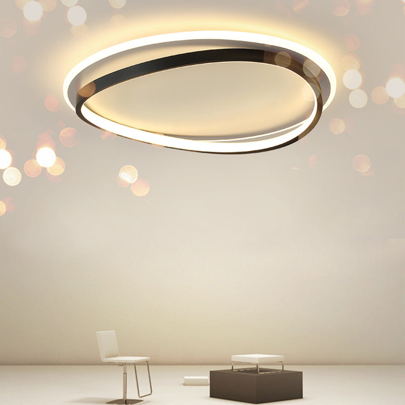 Modern Flush Mounted Ceiling Lights Black LED Flush Mount Lighting with Acrylic Shade