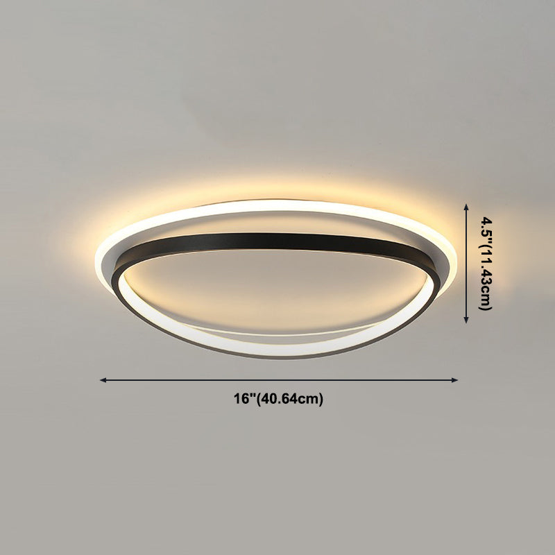 Modern Flush Mounted Ceiling Lights Black LED Flush Mount Lighting with Acrylic Shade